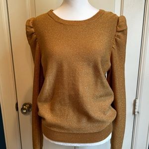 Boden gold metallic knit long sleeve top